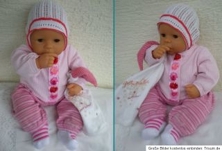 Chou Chou Zapf Baby Puppe 42 cm braune Augen + Puppenkleidung