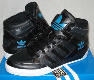 New Adidas Originals Mens HARD COURT HI Black Blue Shoes hardcourt