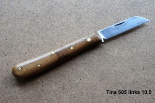 Tina ® Messer Kopuliermesser 605 A / 10,5 links mit Holzheft / Neu