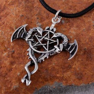 Gothic Pentagramm Amulett Anhänger Band + Box