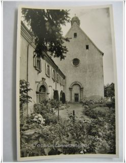 Postkarte sehr altes Motiv Kenzingen Staedt Krankenhaus Kirche 1954