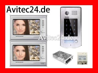 Video Sprechanlage Zutrittskontrolle Zutritt 2Stk. 7 TFT Monitor