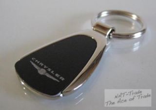 Edel Chrysler Schlüsselanhänger schwarz silbern, Metall