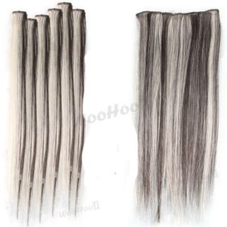 Set 18 Haarverlängerung Braun Haarteil Clips in NEU