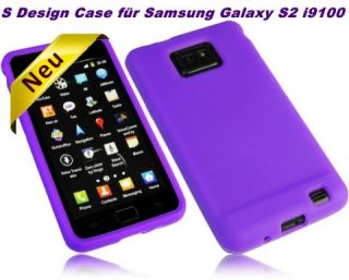 Silikon Case Hülle Handy Tasche Lila Schutzhülle für Samsung i9100