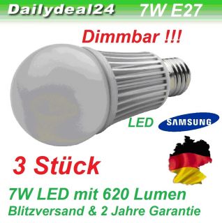 Bulb E27 Led 7W DIMMBAR LED A60 620 Lumen High Power LED Warmweiss 7W
