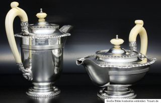 Teeservice Teekanne Silber tea set silver Paul Storr   Design 2,8 kg