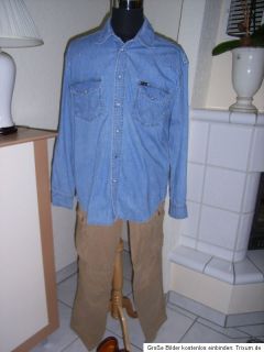 wrangler Jeanshemd Jeans Hemd Gr. L/XL 50/52 Druckknöpfe blau