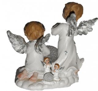 Weihnachten Engel Figur / Engelfigur / Engelpaar mit beleuchter LED