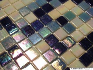 Glasmosaik Fliesen Mosaik PERLMUTTEFFEKT blau weiss Perlmutt Bad Pool