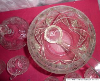 Echt Bleikristall Bowleset 12 Personen Bowle Gläser Kristall