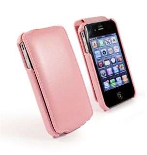 Tuff Grip superflach Leder Tasche Case für Apple iPhone 4 / 4G (rosa