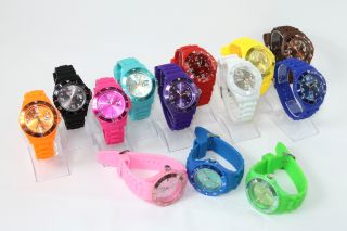 Leonira Trendige Silikon Uhren Damenuhr Retro Uhr Silikon Herrenuhr
