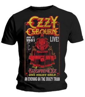 OZZY OSBOURNE Crazy Train T Shirt OFFICIAL Live Blizzard of Ozz Randy