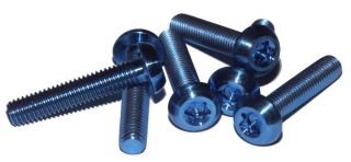 Titan Schraube M5 x 25 mm, Torx, ISO 7380, Gr5, Linsenkopf, blau