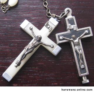 Antiker ROSENKRANZ Lourdes * Rom* mit 2 Kreuz / Kruzifix * Y Form