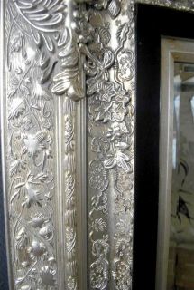 Wandspiegel Spiegel barock antik Silber 102 x 92 cm Facettenschliff