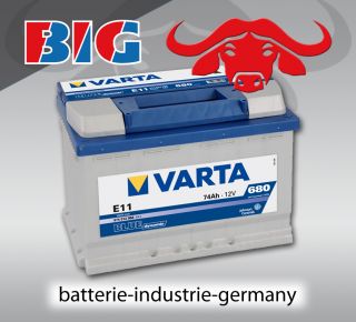 VARTA Blue Dynamic Autobatterie E11 12V / 74Ah *NEU*
