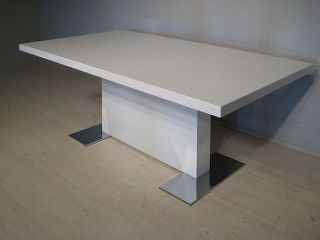 Tisch Esstisch Hochglanz weiss MDF Modell Lorenzo mit Einlegeplatte