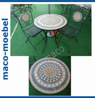 Bistro Set   Mosaik Sitzgruppe   NAPOLI   1 Mosaik Tisch + 2 Mosaik