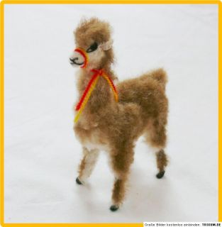 Felltier Kuscheltier ALPAKA 14 cm, Wolle, kuschelweich, Alpaca Figur