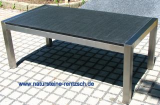 Tisch+Esstisch+200x90x76+EDELSTAHL+Gartentisch+Granit