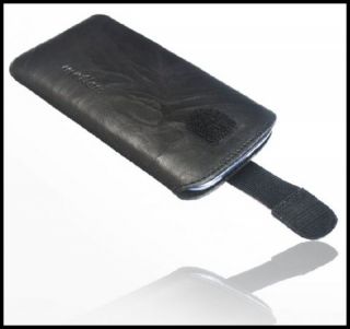 Handy Echt Leder Tasche Unique Schwarz Für Sony Xperia P Etui Schutz