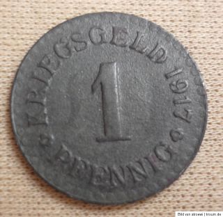 Städtenotgeld   Kriegsgeld 1917   1 Pfennig   Kassel   Cassel   MK13