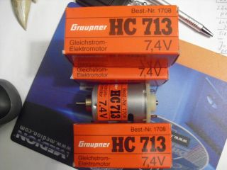 Graupner HC 713 7,4 Volt Gleichstrom Elektromotor neu 3 Stück