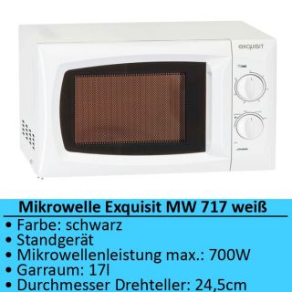  Mikrowellenherd Mikrowellenofen Microwave GGV Exquisit MW 717 weiss