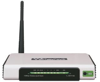 TP Link 4Port Switch WLAN Router 150 Mbit Draft N WPS