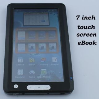 4GB 7 inch TOUCH screen Black ebook Reader E book eReader EPUB MP4 MP5