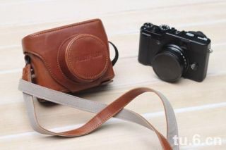 Leather Case bag For Fujifilm Fuji LC X10 X10 Finepix Camera Brown New