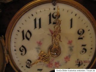 Lenzkirch Tischuhr Kaminuhr 1880 Antik Uhr Standuhr Stutzuhr Messing
