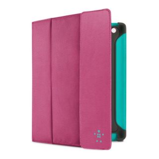 Belkin New iPad Storage PU Velours Folio Standfunktion Stauchfach pink