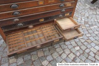 Schrank Setzschrank Buchdrucker Schubladenschrank um 1930