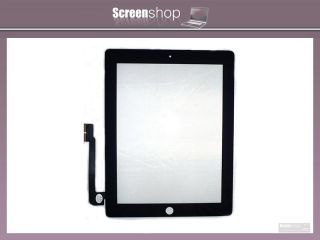 Apple iPad 3 Touchscreen Glas Digitizer + 3M Sticker schwarz neu/new