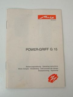 Original Bedienungsanleitung für Metz Power Griff G 15 G15