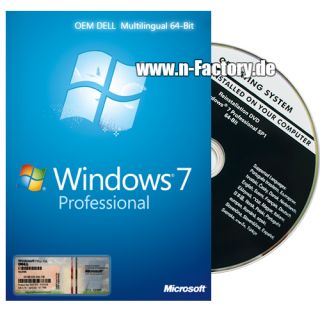 Windows 7 Professional 64 Bit inkl. Service Pack 1 Multilanguage