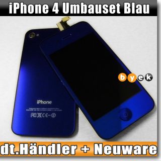 iPhone 4 Retina Display LCD Touchscreen Touch Front Glas Komplett BLAU