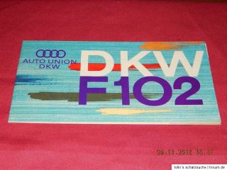 AUTO UNION DKW F 102 Farbkarte Colour Chart