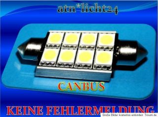 12V Soffitten 42mm 8x LED SMD Lampe CanBus SV8,5 10W Festoon Xenon