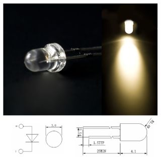 50 weiß / Warmweiß LED / Leuchtdioden Dioden 3mm +W