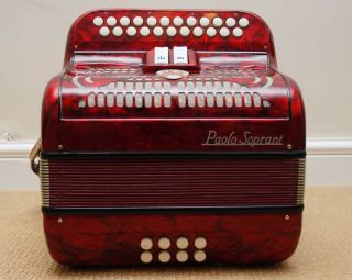 Paolo Soprani Old Grey Italia Button Key Accordion 1940s B/C Tuning