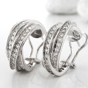 Ohrringe Cartier TRINITY 750/  Weissgold Diamanten
