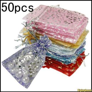 50x Organza Jewelry Wedding Gift Pouch Bags 7x9cm 3X4 Inch Mix Color