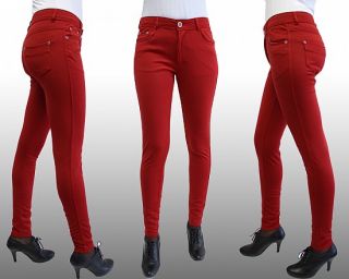 Damen Bunte Treggins Hose Jeans Leggings Trendige Farben XS,S,M,L,XL