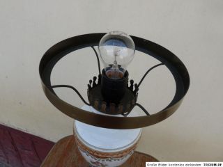 Wunderschön alte Tischlampe Majolika Öllampe h54 cm