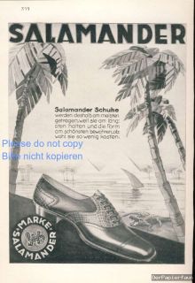 Salamander Schuhe Rekalme 1925 Nil Pyramiden Palmen Krokodil