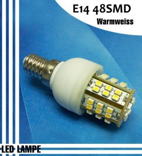 E14 Led Leuchte/Lampe 48 SMD Leds warm weiß
